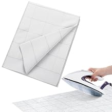 Breling Fusible Interfacing with 2.5 x 2.5 Inches Grid Nonwoven Layout Iron on Polyester/Rayon Lightweight Interfacing for DIY Crafts Supplies(Light Weight,48 Inches X 8 yd)