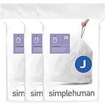 simplehuman Code J Custom Fit Trash Can Liner, 3 refill packs (60 Count), 30-45 Liter / 8-12 Gallon