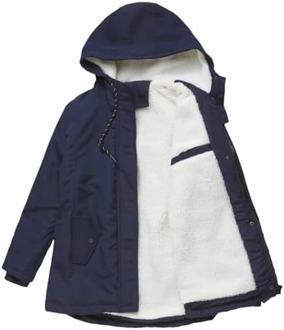 ANUFER Women's Short Parka Coat Winter Warm Fleece Lined Hooded Coat Jacket