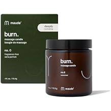 Maude Burn No. 0 - Unscented Hydrating + Skin-Softening Soybean + Jojoba Oil Massage Candle - Fragrance-Free, Soothing Warm Massage Oil Candle - Relaxing Self Care Gifts (4 oz)
