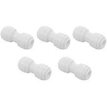 Plastic 3/8-3/8 Straight Push Water Filter Connect Quick Fitting Connector for RO Pack of 5
