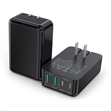 2Pack Flat USB C Charger Block, 40W 4-Port Fast Charger 20W Type C Charging Block 3.1A USB Wall Charger Dual Port PD+QC Charging Cube for iPhone 17 16 15 14 13 Pro Max XS, iPad,Samsung,Tablet(Black)