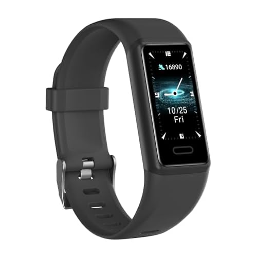 Fitness Tracker, Fitness Watches for Men Women with 24/7 Heart Rate Monitor Sleep Tracker Step/Calorie Counter Stopwatch Pedometer IP68 Waterproof (Dark Black)