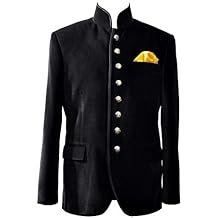 Mens Black Velvet Jodhpuri Coats Grooms Wedding Dinner Jackets Blazers S
