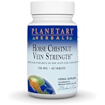 Planetary Herbals Horse Chestnut Vein Strength, Supports The Integrity of The Veins and Capillaries*, 705 mg - 42 Tablets