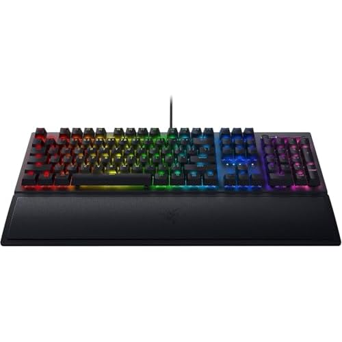 Razer BlackWidow V3 Mechanical Gaming Keyboard: Green Mechanical Switches - Tactile & Clicky - Chroma RGB Lighting - Compact Form Factor - Programmable Macro Functionality - USB Passthrough Renewed