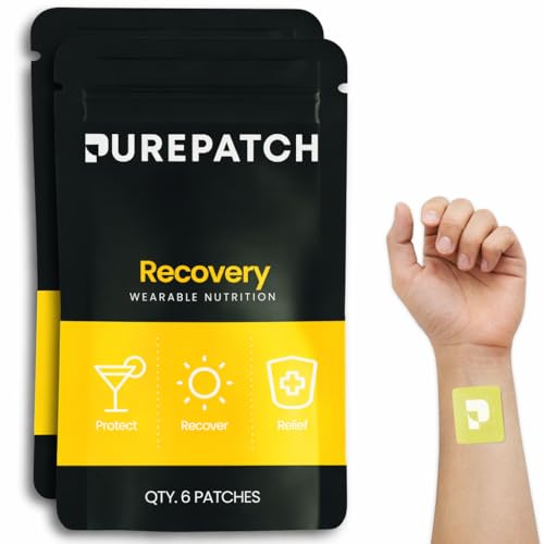 Pure Patch Recovery Patch Plant-Based Vegan Topical Patch DHM NAC Glutathione B-Complex Non-Ingestible Water-Resistant Gentle on Skin Gluten Free Made in USA 12 Patches