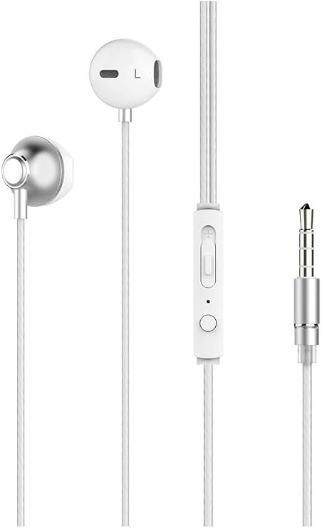 Huawei Y6p / Y7 / P40 Lite E/P Smart Pro Uyumlu Mikrofonlu Kablolu Kulaklık, 3.5 mm Jack, Beyaz