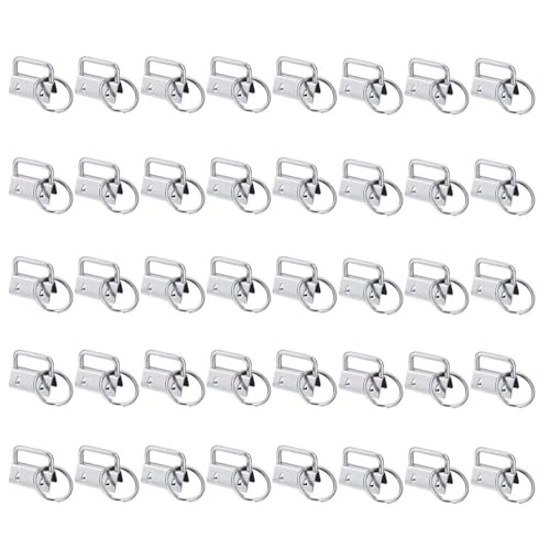 sansheng 60 Pack Key Fob Hardware 1 inch, Keychain for Making Key Chains Silver
