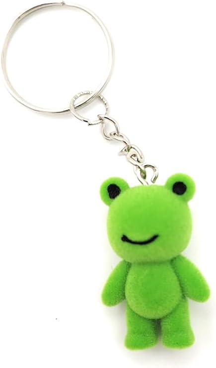 Cute Frog Keyring Green Animal Keychain