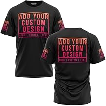 Custom Shirt for Men and Women, Unisex Fit Customized Tshirt, Add Logo Image Text to Front, Back and Sleeves Black