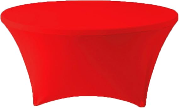 Red 5 ft 60inch Round Spandex Tablecloth Fitted Stretch Table Cover for Wedding Party Decoration