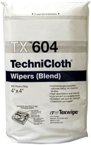 Texwipe TX604 TECHNICLOTH 4 inchX4 inch 1200/WIPERS -2 pack