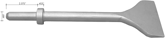 Champion Chisel 12 Inch Long by 4 Inch Wide .680" Round Shank, Round Collar Chipping Hammer Chisel/Pneumatic