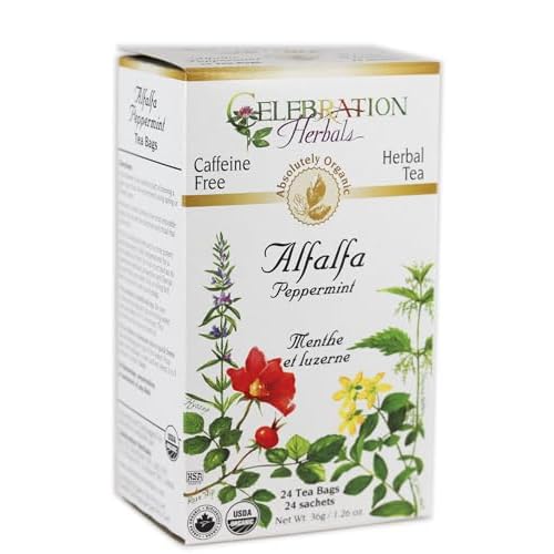 CELEBRATION HERBALS Alfalfa Peppermint Tea Organic 24 Bag, 0.02 Pound