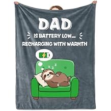 Funny Birthday Gifts for Dad,Dad is Battery Low Blanket 60" x 50",Present for Dads, Father, Daddy from Daughter Son Wife,Practical Blanket Throw for Napping or Travel, for Dads