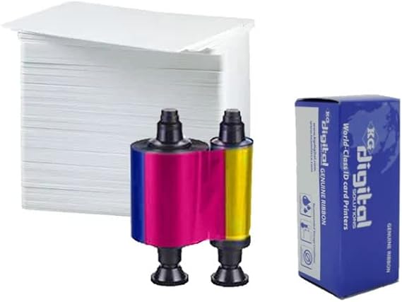 Nisca NGYMCKO2 Color Ribbon YMCKO - 250 Prints for PR5100, PR5200, PR5300, and PR5310 Printers with 500 ID Zone Premium White Blank Plastic CR80 30 Mil PVC Cards
