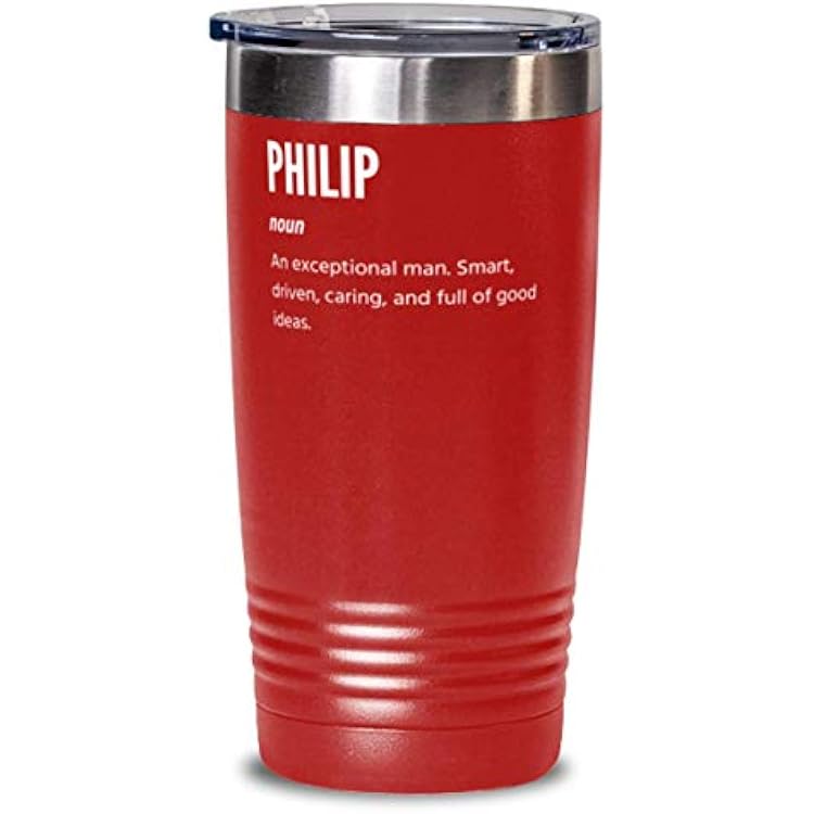 For Philip Definition, Coffee Tumbler 20oz, Red