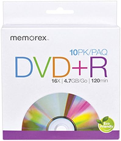 Memorex DVD R 16X 4.7GB/GO 120min (10 Pack, eco friendly)