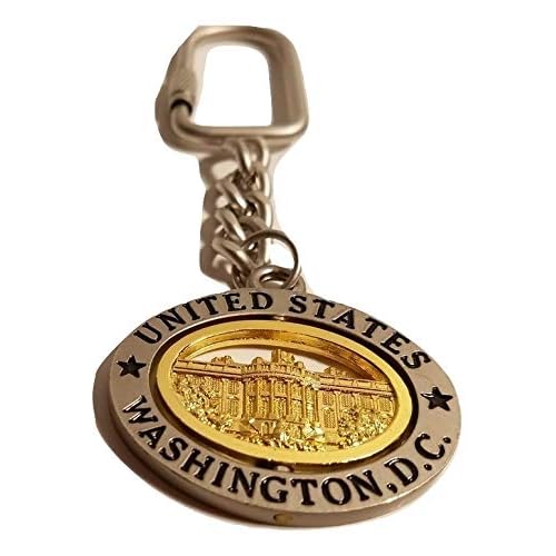 Washington D.C. Keychain - Pewter Gold Oval, Washington DC Souvenirs, WDC Gifts Whitehouse