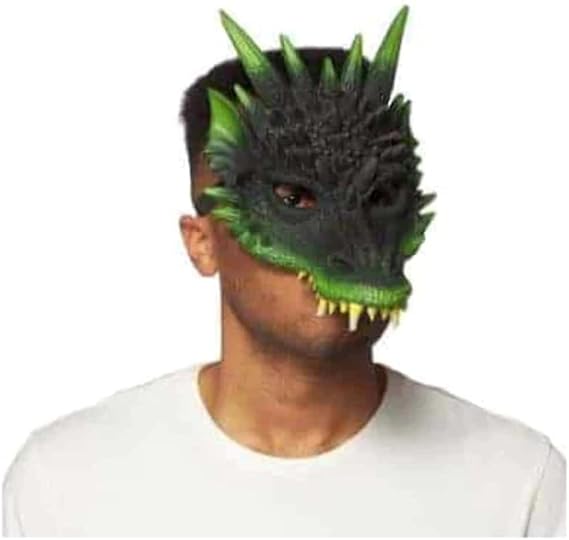 Supersoft 2-Tone Dragon Mask - Green and Black