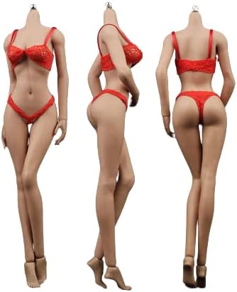 1/6 Scale Super-Flexible Female Seamless Doll Body, Girl Body Model with Narrow Shoulders Thin Chest Steel Skeleton Without Head Sculpt (Pink Complexion)