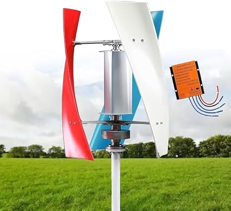 Horizontal Wind Turbine AC Turbine Generator Kit with Charge Controller，20000W Wind Turbine Generator Kit - Vertical 3-Blade Hybrid Windmill System with Controller for Home, Terrace, Marine,