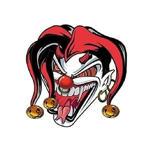 Crazy Jester Sticker Decal Joker High Quality Vinyl - Made in USA 3.5 in. x 3 in.