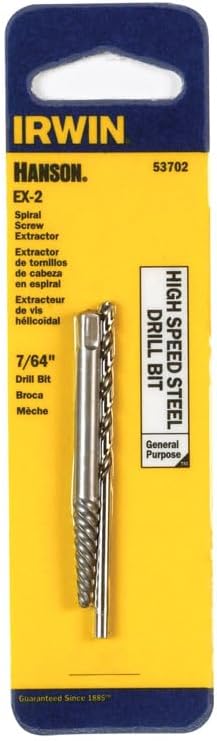 Irwin Hanson EX-2 53702 Spiral Screw Extractor and Drill Set.