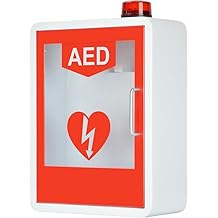 AED Defibrillator Storage Cabinet, Wall-Mounted Cardiac Defibrillation Alarm Box with Light and Alarm System, First Aid Case, Fits Most AED Models, for Home, Office, Nursing, Bus