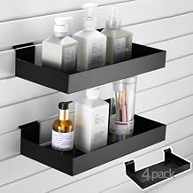 4 Pack Slatwall Shelves, 15.7 x 7.9 Inch Metal Rectangular Slatwall Shelf Organizer Hanging Slatwall Panel Accessories for Garage Store Room Office Storage Boutiques Retail Display
