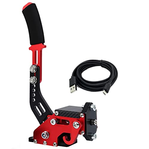 Obokidly Upgrade 3-IN-1 USB Handbrake Support Thrustmaster T300RS T300 Ferrari Compatible With PS4PS5  PC For Simracing Game Sim Rig With Clamp Support T300RST300 Ferrari With Clamp, Red