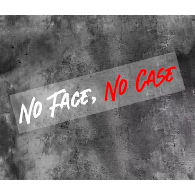 STICKY DUDE No Face No Case Motorcycle Helmet Sticker Biker Rider, 8.66x1.32in WhiteRed