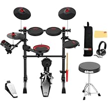 ddrum EFLEX-BT8 Electronic Drum Kit Bundle with Bluetooth Connectivity, Throne, Sticks, Headphones, Drumstick Bag, and Austin Bazaar Polishing Cloth