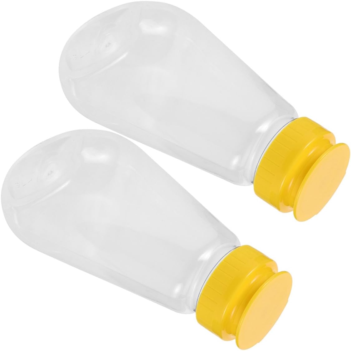 2pcs Honey Dispenser Bottles with Cap 200ml Plastic Squeeze Bottles Leakproof Design Easy to Use Sauce Squeeze for Kitchen and Dining Table