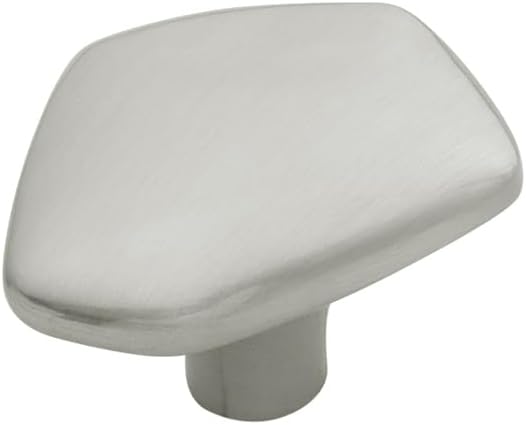 Belwith-Keeler Pebble Collection Knob 1-3/4 Inch x 1-1/2 Inch Satin Nickel Finish