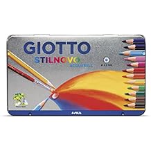 Giotto - Boite metal de 12 crayons de couleur Stilnovo Aquarellable