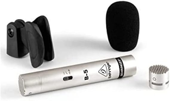 Behringer B-5 Gold-Sputtered Diaphragm Studio Condenser Microphone with 2 Interchangeable Capsules