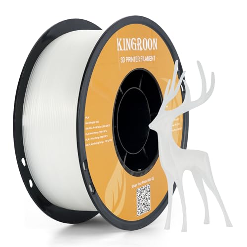 Kingroon PLA Filament 1.75mm 3D Printer Filament Transparent Pla Filament 1kg Filament Dimensional Accuracy - 0.02mm, Fit Most FDM Printer, Transparent