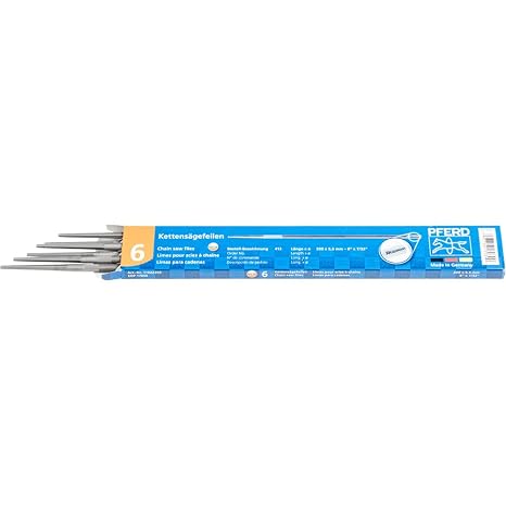 PFERD Tools Chain Saw File, Round, 8 inch x 7/32 inch - Part 17039 | Spiral Cut, Classic Line, 17039, For Manually Sharpening Chain Saws