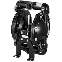 Air-Operated Double Diaphragm Pump 1" Inlet/Outlet Aluminum Oil Transfer Pump 35GPM Pneumatic Membrane Pump Max 120PSI PTFE Diaphragm Pneumatic Transfer Pump