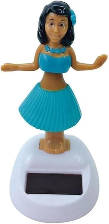 Blue Solar Powered Dancing Hula Dashboard Decorations Swinging Bobbleheads Toy Collection Figurines for Auto Interior Home Decor Solar Power Kits Car Decoration