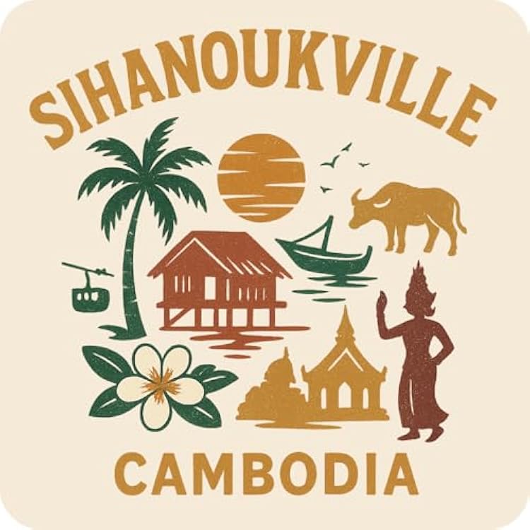 Sihanoukville Cambodia Souvenir Vinyl Sticker Destination Travel Keepsake Collectible 3-Inches Wide