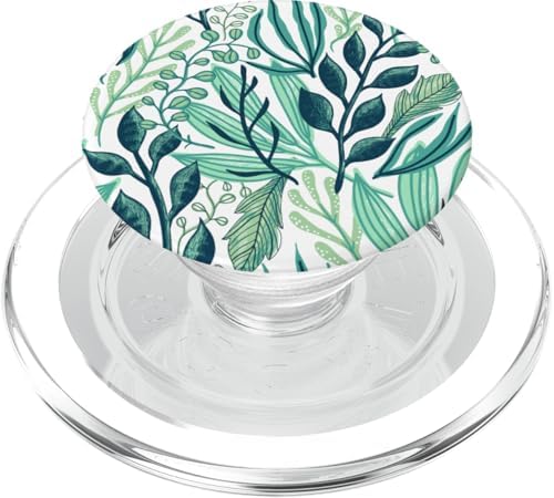 Oceanic Botanical Green and Blue Design Phone Popper PopSockets PopGrip for MagSafe