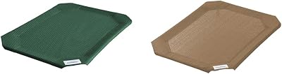 Coolaroo Elevated Pet Bed Replacement Covers, Large Brunswick Green and Medium Nutmeg