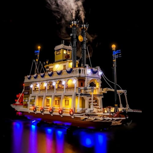 Light Kit for Lego Ideas River Steamboat 21356, Led Lighting Kit Light Design and Configuration Compatible with Lego 21356 Building Blocks Model - NOT Included The Model Set