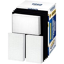 VEVA HPA300 HEPA Filter Replacement Compatible with Honeywell Air Purifier - 3 Pack of HEPA Filters w/ 4 Precut Activated Carbon Pre-Filters & Replacement Filter R
