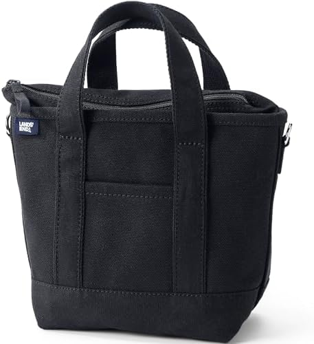Lands End Zip Top Canvas Tote Bag