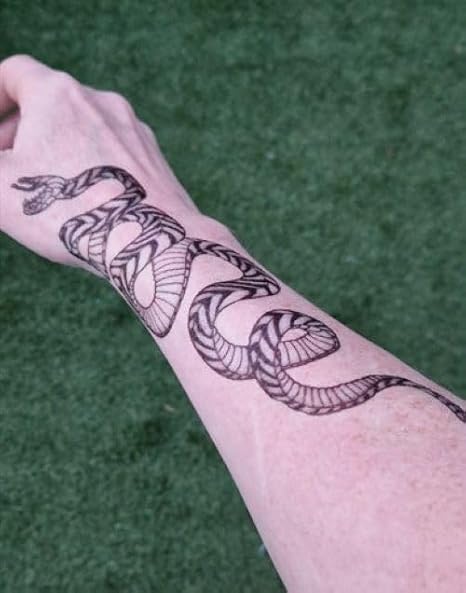 Realistic Snake Temporary Tattoo 9.5" x 3" || 2 copies supplied