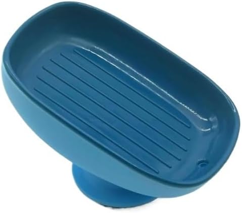 2-Pack Leaf Shape Soap Holder with Suction Cup - Elegant and Functional Bathroom Accessory(Blue)